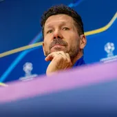 Simeone: "Meterse entre los ocho primeros es difícil" Simeone: "Meterse entre los ocho primeros es difícil"