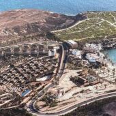 Recreación del complejo hotelero y las villas en el Puertito de Armeñime, en la que se ven las casas de los vecinos Cuna del Alma