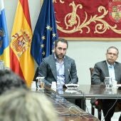 Víctor de Aldama en su declaración en el Parlamento de Canarias