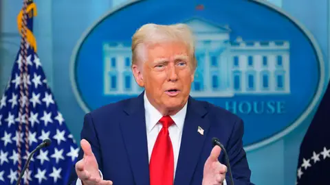 Donald Trump durante una rueda de prensa