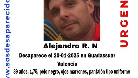 Alerta de desaparecido Alejandro Guadassuar