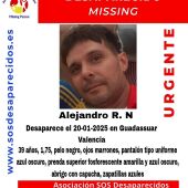 Alerta de desaparecido Alejandro Guadassuar