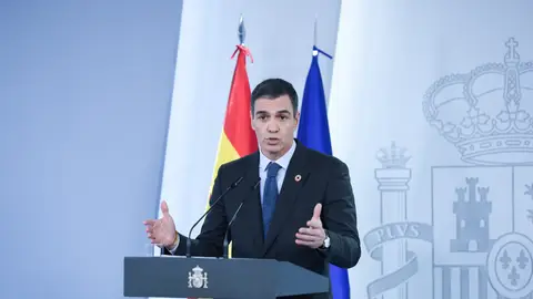Pedro Sánchez en la rueda de prensa posterior al Consejo de Ministros del martes Pedro Sánchez en la rueda de prensa posterior al Consejo de Ministros del martes