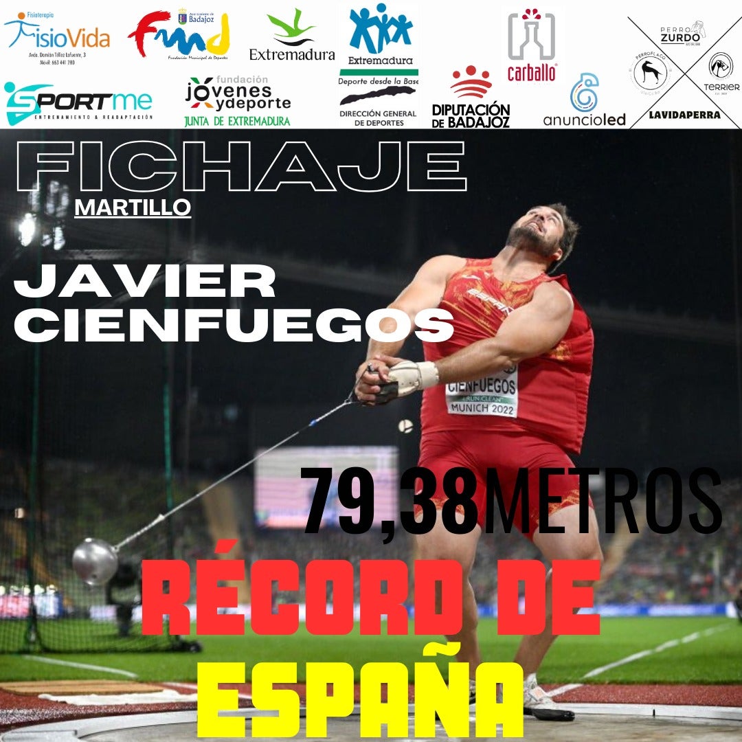Cienfuegos, plusmarquista nacional de martillo, ficha por club de atletismo de Badajoz pese a su retirada Cienfuegos, plusmarquista nacional de martillo, ficha por club de atletismo de Badajoz pese a su retirada