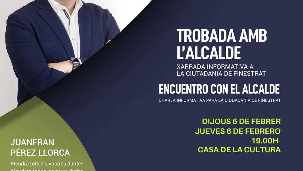 Cartel Encuentro con Alcalde Finestrat Cartel Encuentro con Alcalde Finestrat
