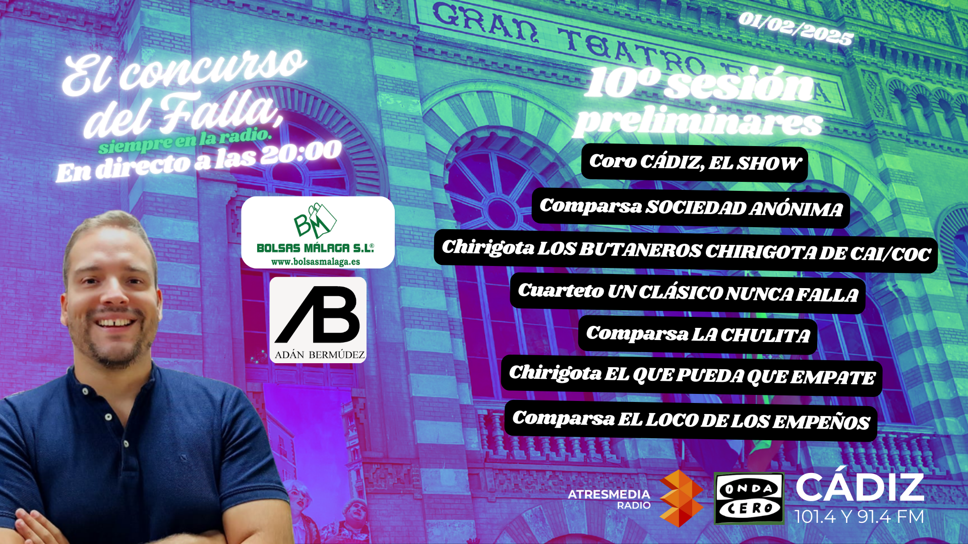 COAC 2025: quién actúa hoy 1 de febrero en la sesión de preliminares del Carnaval de Cádiz COAC 2025: quién actúa hoy 1 de febrero en la sesión de preliminares del Carnaval de Cádiz