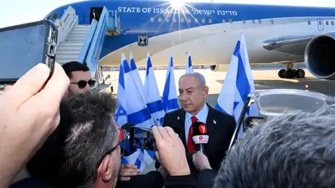 Benjamin Netanyahu pone rumbo a Estados Unidos para reunirse con Donald Trump Benjamin Netanyahu pone rumbo a Estados Unidos para reunirse con Donald Trump