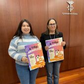 Lara Ferrer y Mónica Rodríguez en la presentación de la V Feria Animalista 