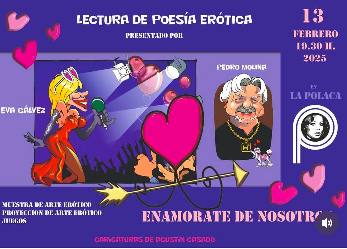 Eva Gálvez y Pedro Molina organizan una lectura de relatos eróticos por San Valentín Eva Gálvez y Pedro Molina organizan una lectura de relatos eróticos por San Valentín