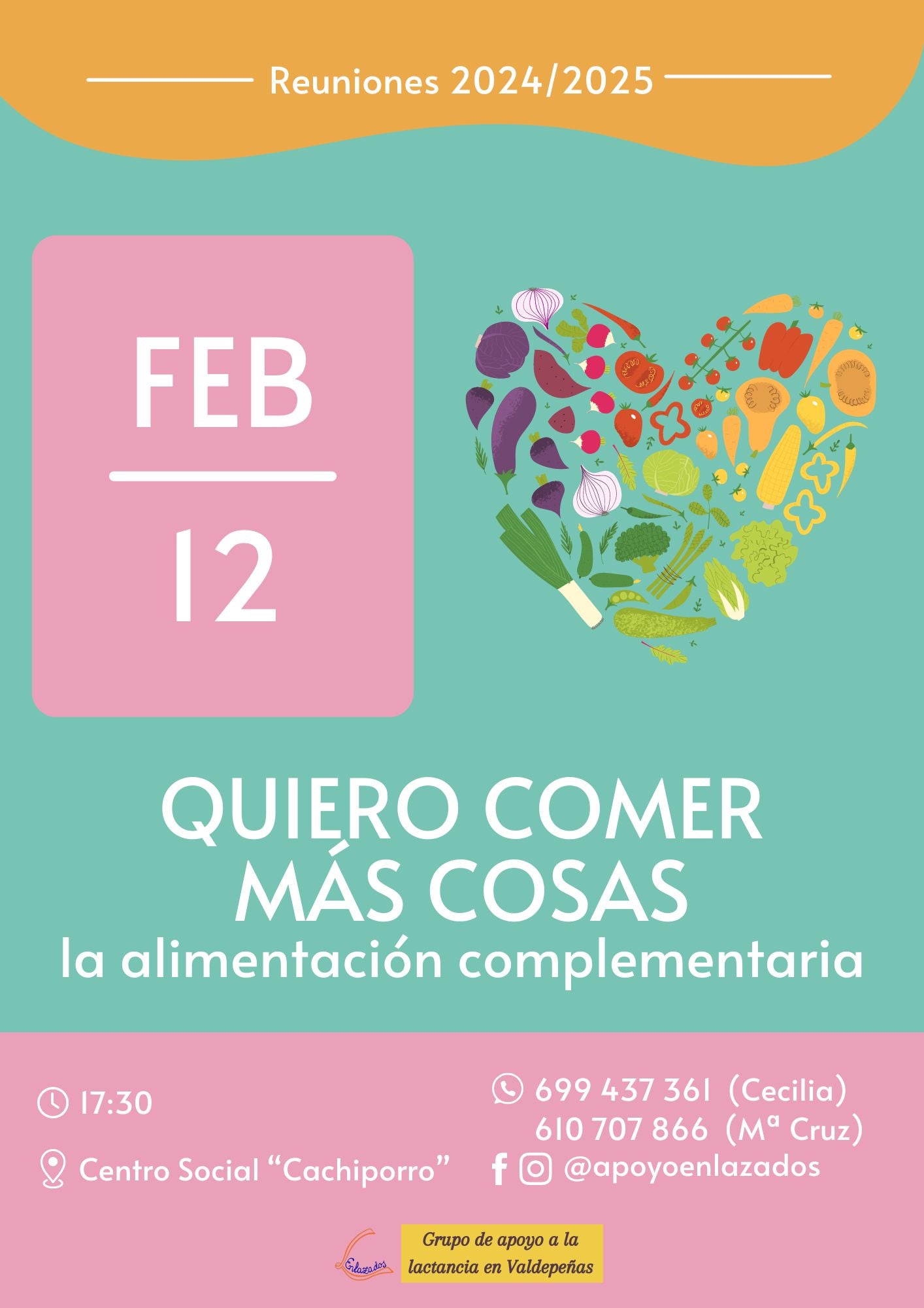 "Quiero comer más cosas. La alimentación complementaria", propuesta mensual de Enlazados de Valdepeñas "Quiero comer más cosas. La alimentación complementaria", propuesta mensual de Enlazados de Valdepeñas