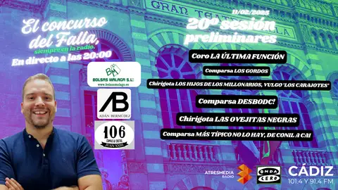 Orden de actuación de hoy Orden de actuación de hoy