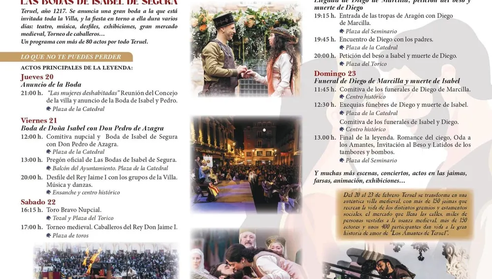 Resumen programa Bodas de Isabel de Segura Resumen programa Bodas de Isabel de Segura