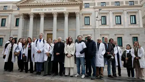 El presidente del Colegio de Médicos de Madrid, Tomás Merina (6i), asiste a la concentración convocada por sindicatos médicos frente al Congreso de los Diputados "por un estatuto propio para la profesión médica y facultativa". El presidente del Colegio de Médicos de Madrid, Tomás Merina (6i), asiste a la concentración convocada por sindicatos médicos frente al Congreso de los Diputados "por un estatuto propio para la profesión médica y facultativa".