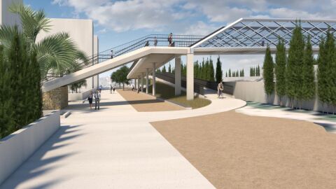 Simulaci&oacute;n de la pasarela peatonal de Altabix de Elche.