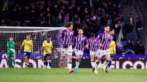 Celebraci&oacute;n del gol del Real Valladolid a la UD Las Palmas
