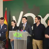Luis Blázquez y miembros de Vox en Ciudad Real Luis Blázquez y miembros de Vox en Ciudad Real