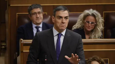 El presidente del Gobierno, Pedro Sánchez, interviene durante una sesión de control al Gobierno en el Congreso. El presidente del Gobierno, Pedro Sánchez, interviene durante una sesión de control al Gobierno en el Congreso.
