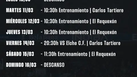 10-3-2025 Plan de trabajo semanal del Real Oviedo 10 al 16 de marzo 10-3-2025 Plan de trabajo semanal del Real Oviedo 10 al 16 de marzo