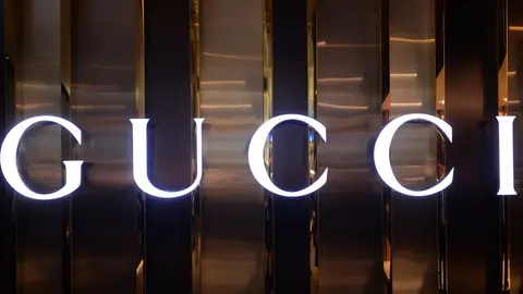 Foto de archivo del logo de Gucci Foto de archivo del logo de Gucci