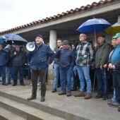 Florencio Rodríguez durante la concentración de protesta