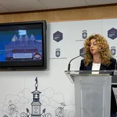 Mar Sánchez durante la rueda de prensa que ha dado hoy Mar Sánchez durante la rueda de prensa que ha dado hoy