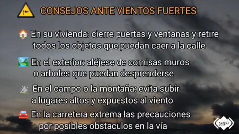 Consejos ante fuertes vientos