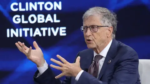 Bill Gates habla sobre en el Clinton Global Initiative (CGI) en Nueva York en 2024. Bill Gates habla sobre en el Clinton Global Initiative (CGI) en Nueva York en 2024.