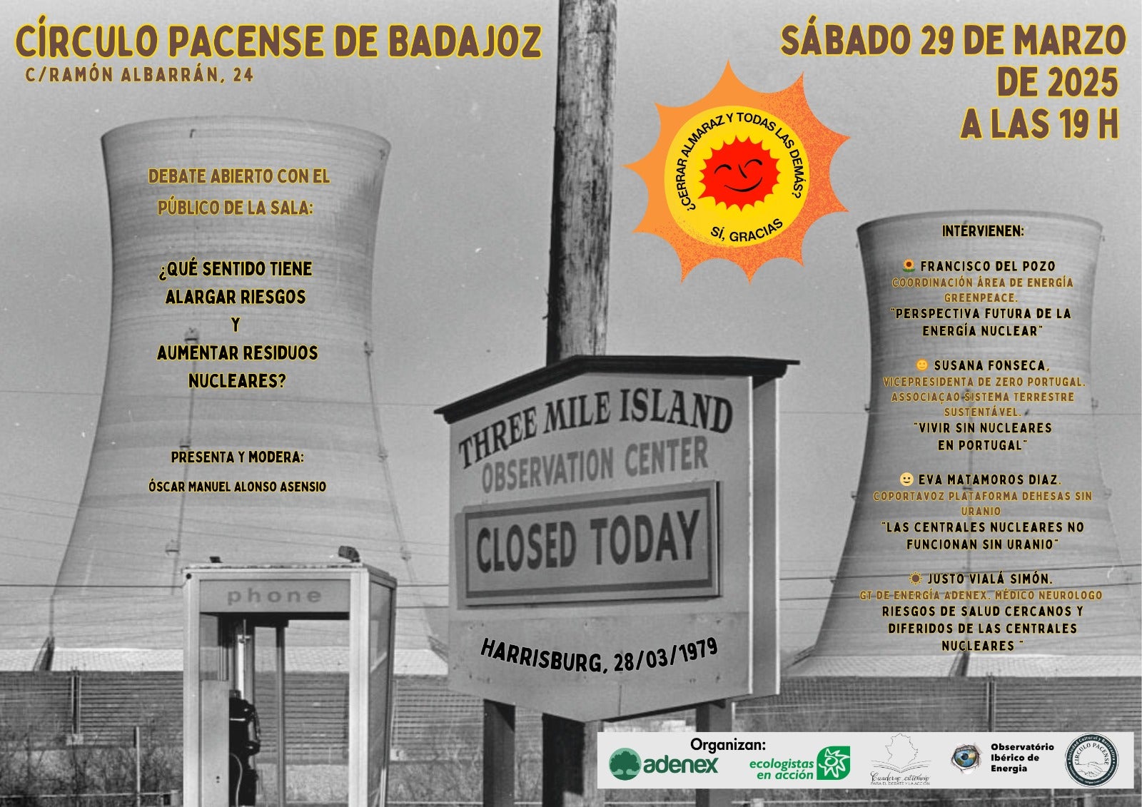 Colectivos ecologistas celebran el sábado 29 en Badajoz un evento sobre la energía electronuclear y su debate social en Extremadura Colectivos ecologistas celebran el sábado 29 en Badajoz un evento sobre la energía electronuclear y su debate social en Extremadura