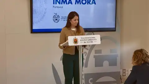 Inma Mora, portavoz de la Junta de Gobierno Local del Ayuntamiento de Elche. Inma Mora, portavoz de la Junta de Gobierno Local del Ayuntamiento de Elche.