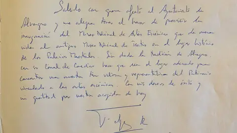 Mensaje que ha escrito el Rey en el libro de honor de Almagro