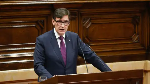 El presidente de la Generalitat, Salvador Illa, en el Parlament de Cataluña. El presidente de la Generalitat, Salvador Illa, en el Parlament de Cataluña.
