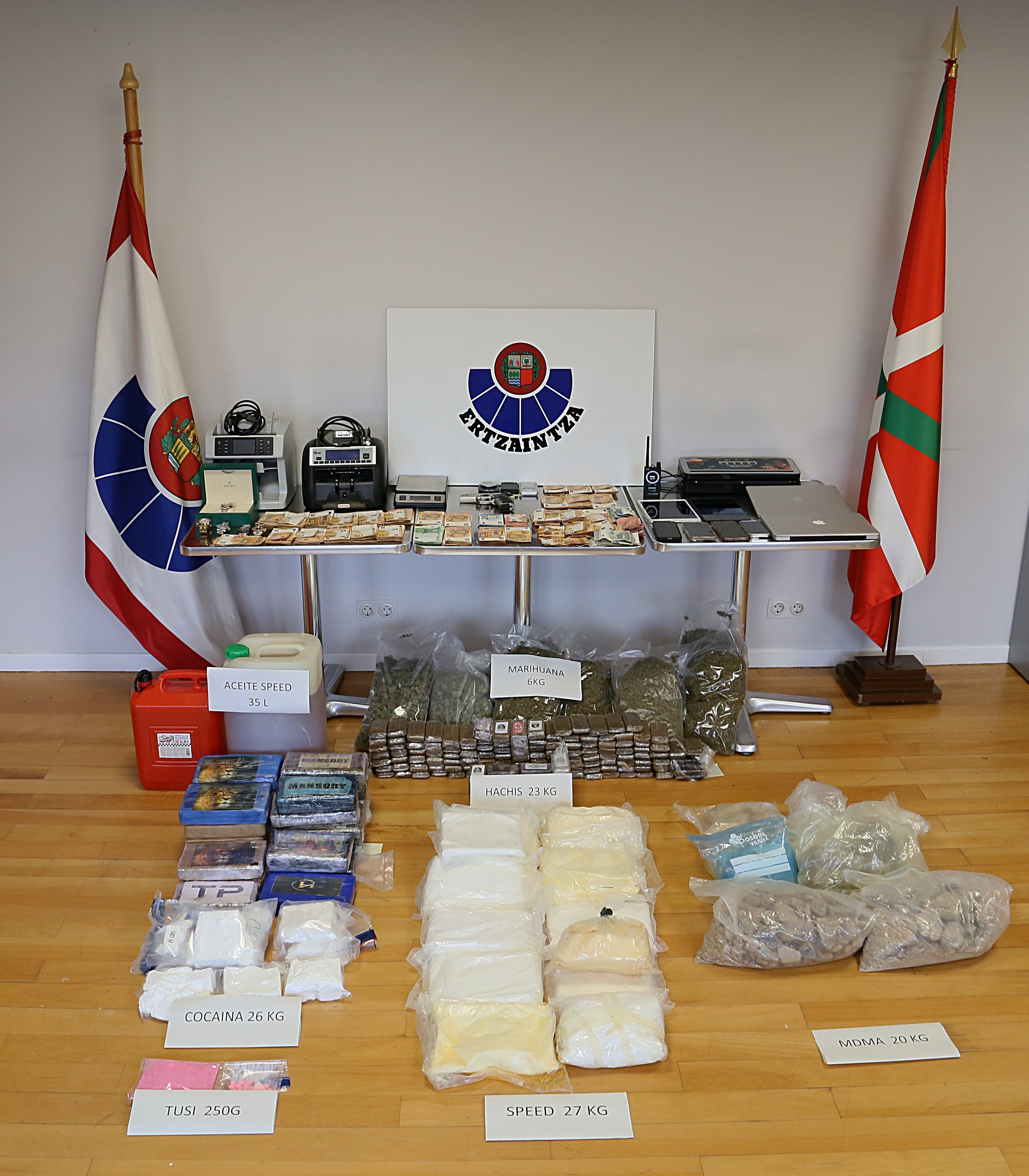 Desarticulada una banda en Bizkaia con 13 detenidos y 100 kilos de droga incautados Desarticulada una banda en Bizkaia con 13 detenidos y 100 kilos de droga incautados