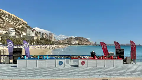 Parte del plató de exteriores en la grabación Parte del plató de exteriores en la grabación