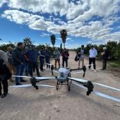 Uno de los drones del proyecto DRONSafe que se presentaron en la finca de AVA ASAJA