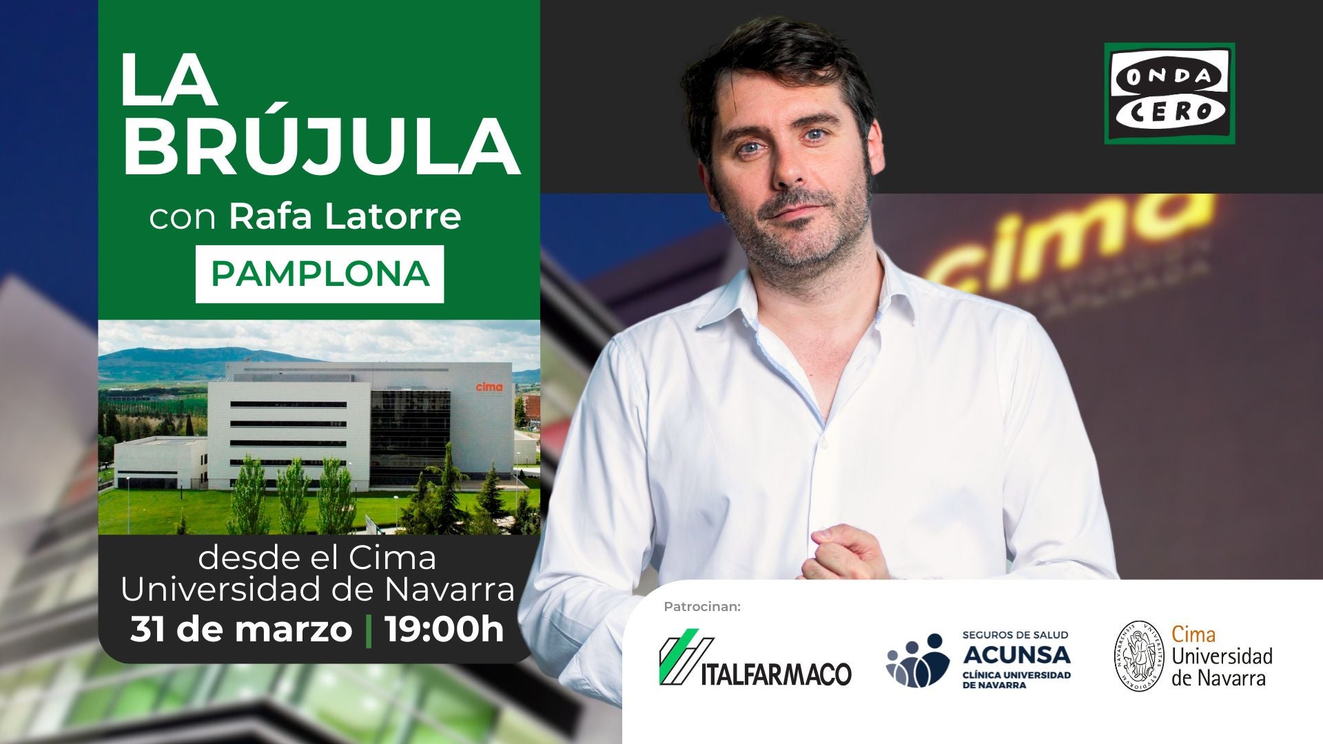 Programa especial de 'La brújula' desde el Cima Universidad de Navarra: la incansable búsqueda de cura para las enfermedades que no la tienen Programa especial de 'La brújula' desde el Cima Universidad de Navarra: la incansable búsqueda de cura para las enfermedades que no la tienen