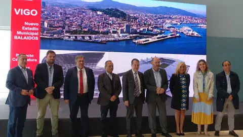 Presentación del Proyecto del Estadio de Balaídos para su adaptación para el Mundial 2030 con presencia de Abel Caballero, Rafael Louzán y María Tato (25/04/2023). Presentación del Proyecto del Estadio de Balaídos para su adaptación para el Mundial 2030 con presencia de Abel Caballero, Rafael Louzán y María Tato (25/04/2023).