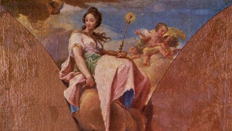 Un fragmento de las pinturas de ‘Regina Patriarcharum’ de Bayeu Un fragmento de las pinturas de ‘Regina Patriarcharum’ de Bayeu