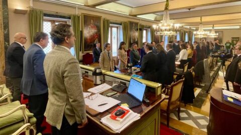 1-4-2025 Minuto de silencio en el pleno del Ayuntmaiento de Oviedo