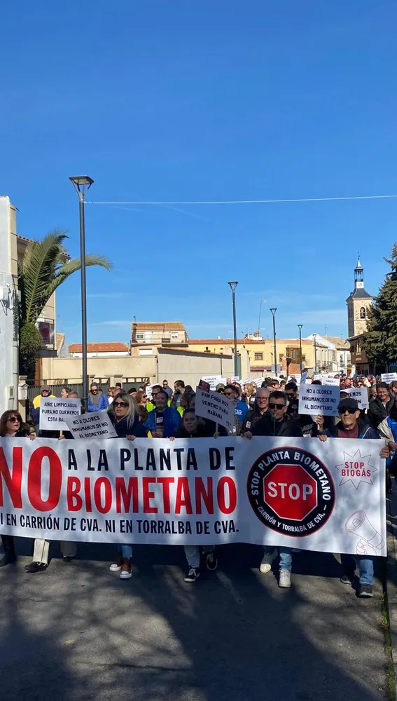 Manifestación que se celebró en Carrión contra la planta de biometano Manifestación que se celebró en Carrión contra la planta de biometano