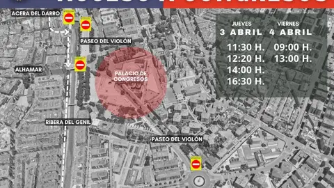 Estas son las calles cortadas al tráfico en Granada por el Foro del Mediterráneo Estas son las calles cortadas al tráfico en Granada por el Foro del Mediterráneo