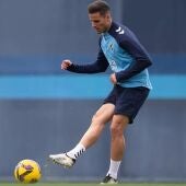 Luismi, jugador del Málaga, en un entrenamiento