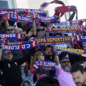 La afición del Eldense, en el choque contra el Burgos en el Nuevo Pepico Amat.
