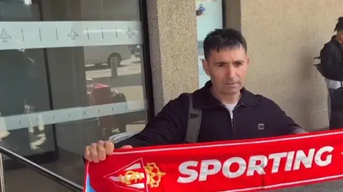 Garitano a su llegada a Asturias Garitano a su llegada a Asturias