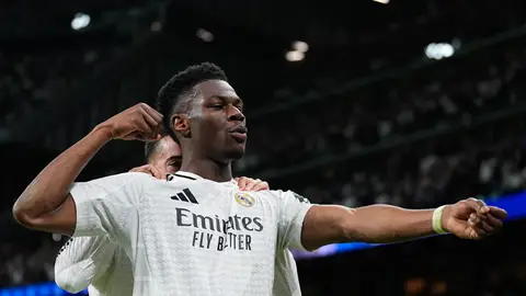 Aurèlien Tchouameni celebra el gol ante la Real Sociedad en la Copa del Rey Aurèlien Tchouameni celebra el gol ante la Real Sociedad en la Copa del Rey