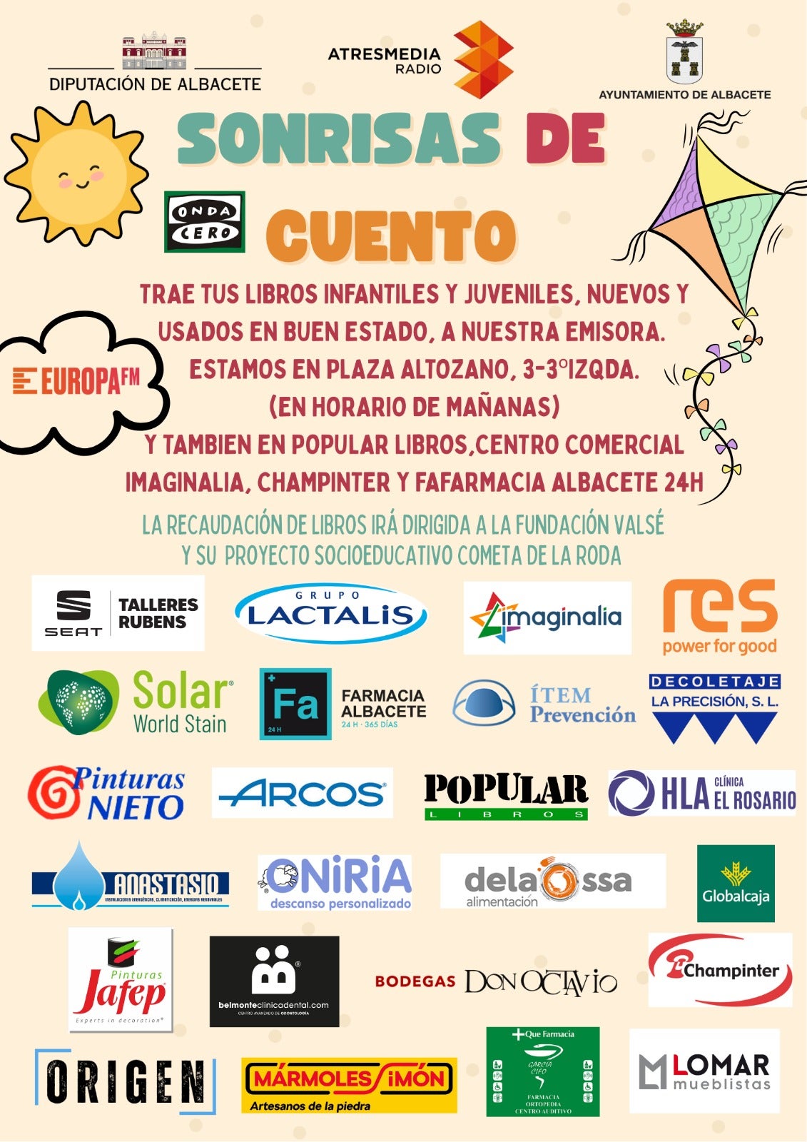 'Sonrisas de Cuento' de Onda Cero destinará los libros a la Fundación Valsé de La Roda 'Sonrisas de Cuento' de Onda Cero destinará los libros a la Fundación Valsé de La Roda