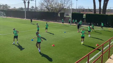 La plantilla del Elche se ejercita en el Díez Iborra. La plantilla del Elche se ejercita en el Díez Iborra.