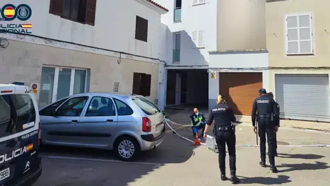 Agentes de la Policía Nacional durante la detención del agresor. Agentes de la Policía Nacional durante la detención del agresor.