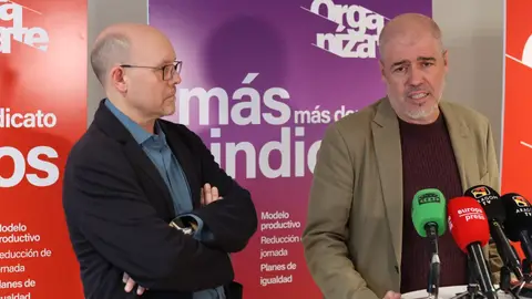 El secretario general de CCOO Aragón, Manuel Pina, y el secretario general de CCOO, Unai Sordo El secretario general de CCOO Aragón, Manuel Pina, y el secretario general de CCOO, Unai Sordo