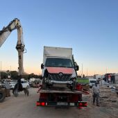 Trabajos realizados por Ecopiezas en una de las zonas afectadas por la riada. 