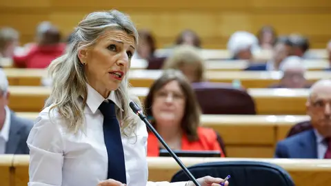La vicepresidenta segunda y ministra de Trabajo y Economía Social, Yolanda Díaz, y líder de Sumar, en el Senado La vicepresidenta segunda y ministra de Trabajo y Economía Social, Yolanda Díaz, y líder de Sumar, en el Senado/ EFE/ Mariscal
